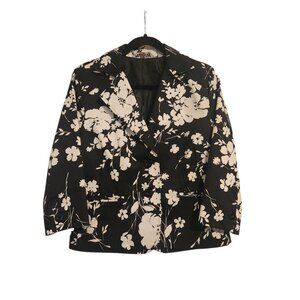 Point Of View By Great Northwest Black And White Floral Jacket Size M